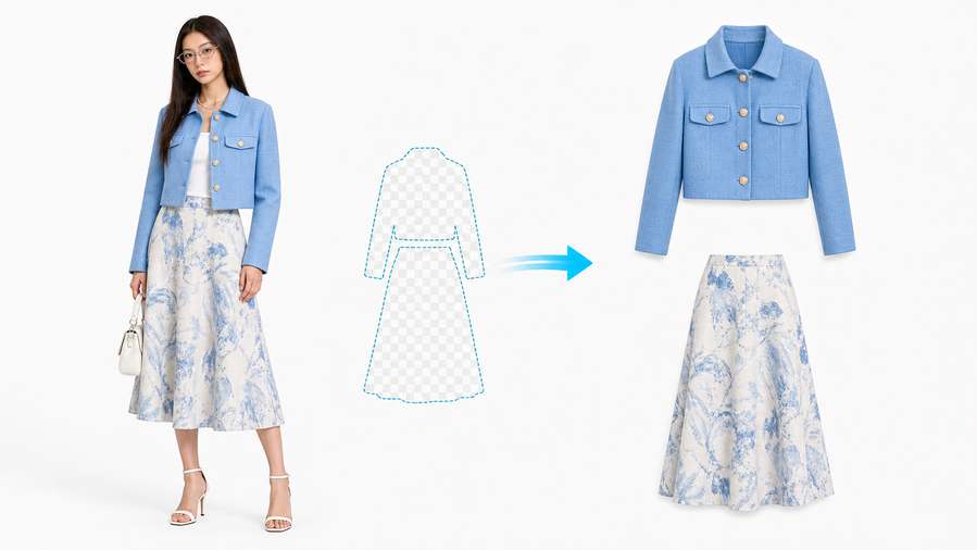 服装提取功能示意图